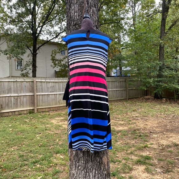 Vintage R&K Originals Colorful Striped Ruched Tie Dress - Picture 6 of 10
